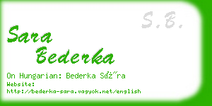 sara bederka business card